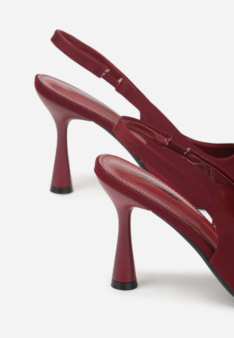 Bordowe Sandały ze Szpiczastym Noskiem Volle