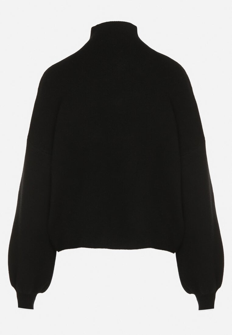 Czarny Golf z Bufiastymi Rękawami Wedelia