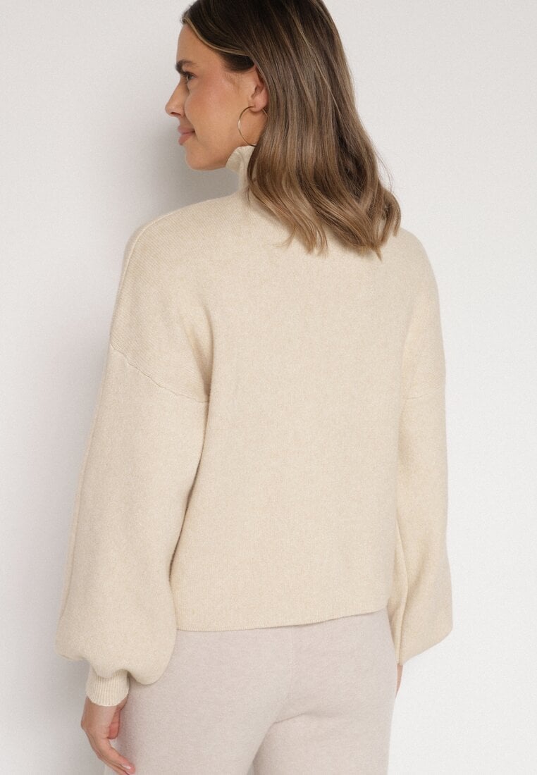 Jasnobeżowy Golf z Bufiastymi Rękawami Wedelia