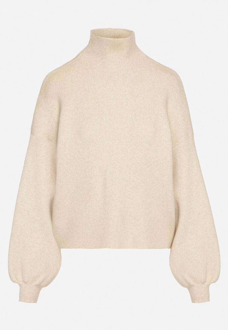 Jasnobeżowy Golf z Bufiastymi Rękawami Wedelia