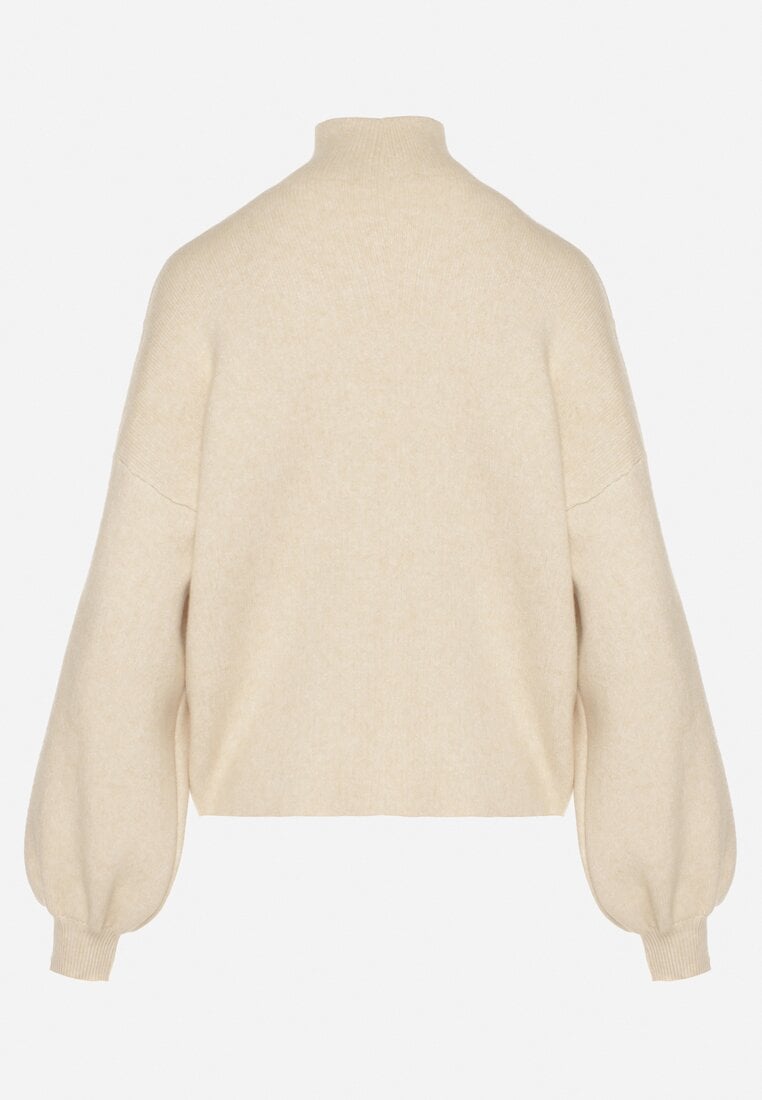 Jasnobeżowy Golf z Bufiastymi Rękawami Wedelia