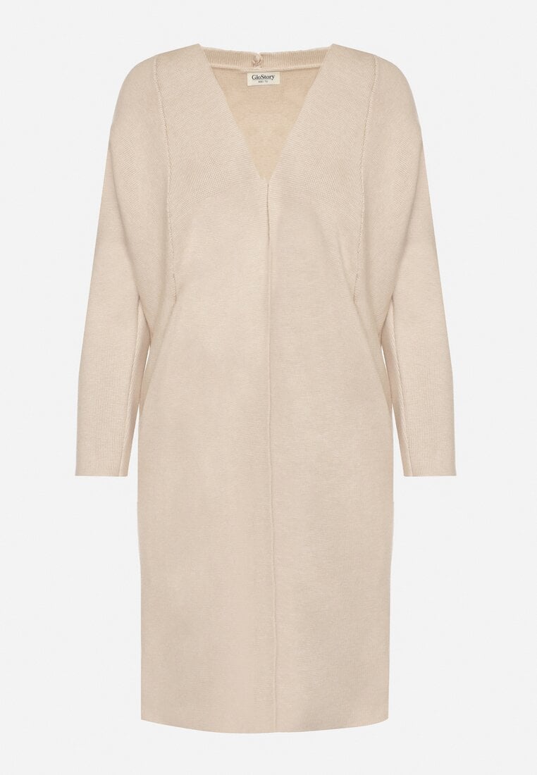 Beżowy Klasyczny Niezapinany Kardigan Elitusa