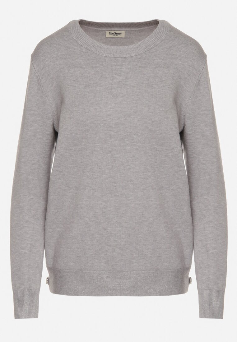 Szary Sweter z Guzikami z Boku Tusiana