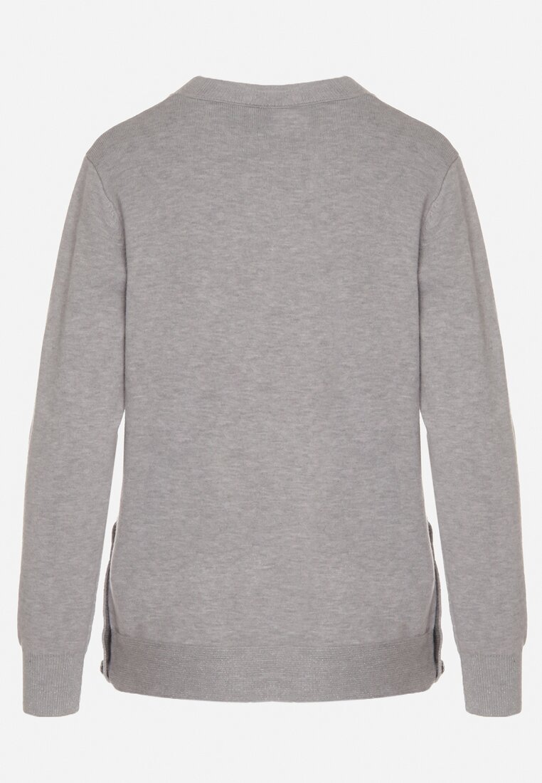 Szary Sweter z Guzikami z Boku Tusiana