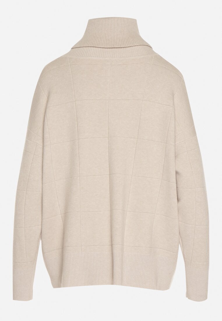 Pulover pe gât Bej
