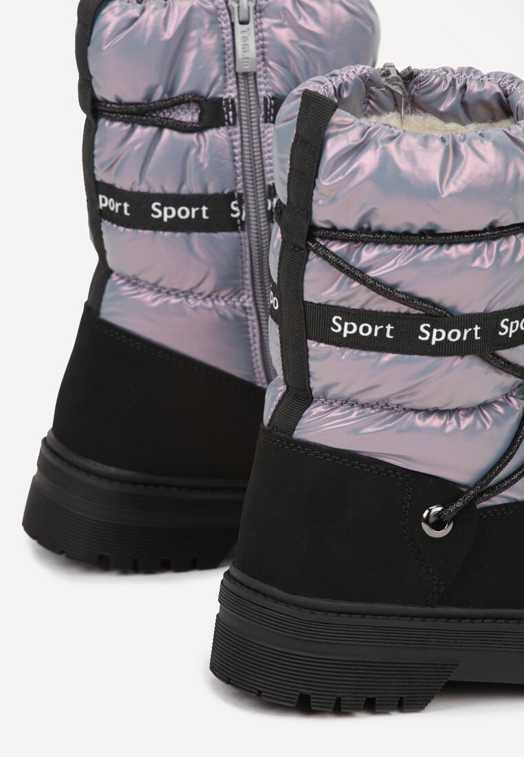 Fioletowe Pikowane Śniegowce z Oryginalnym Wiązaniem Zetilde