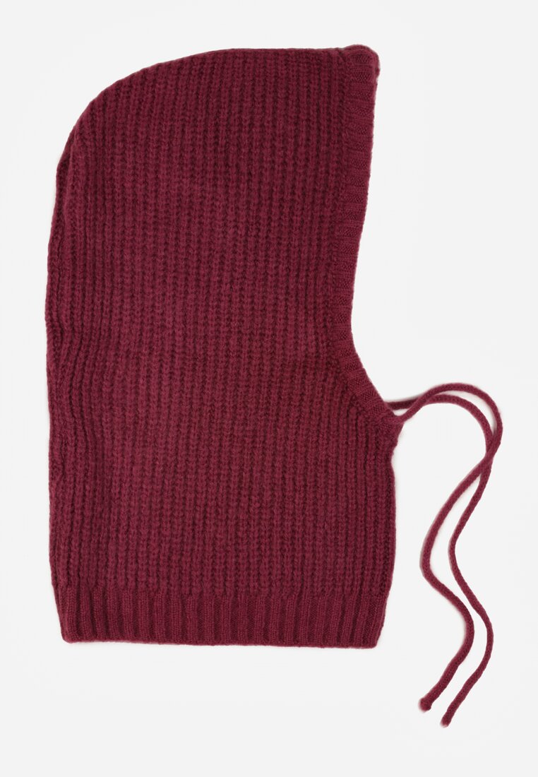 Czerwona Czapka Kominiarka z Wełną o Kroju Kaptura z Kominem Linezra