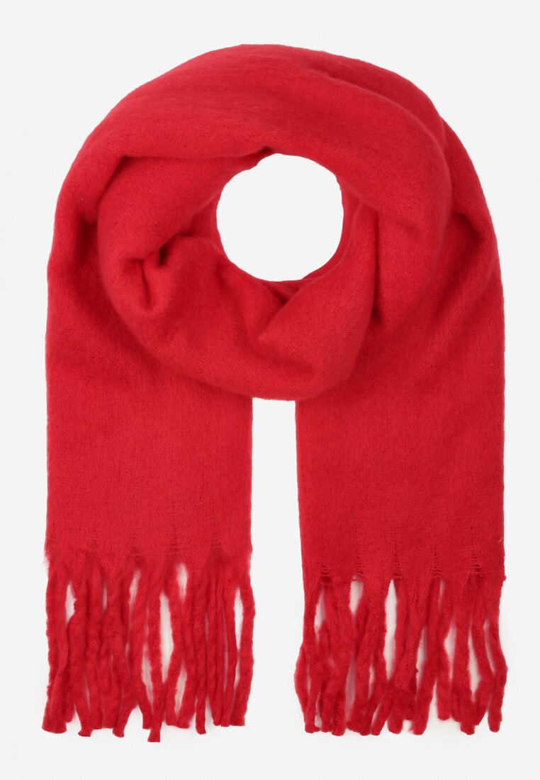 Czerwony Szalik z Frędzlami  Owedarria