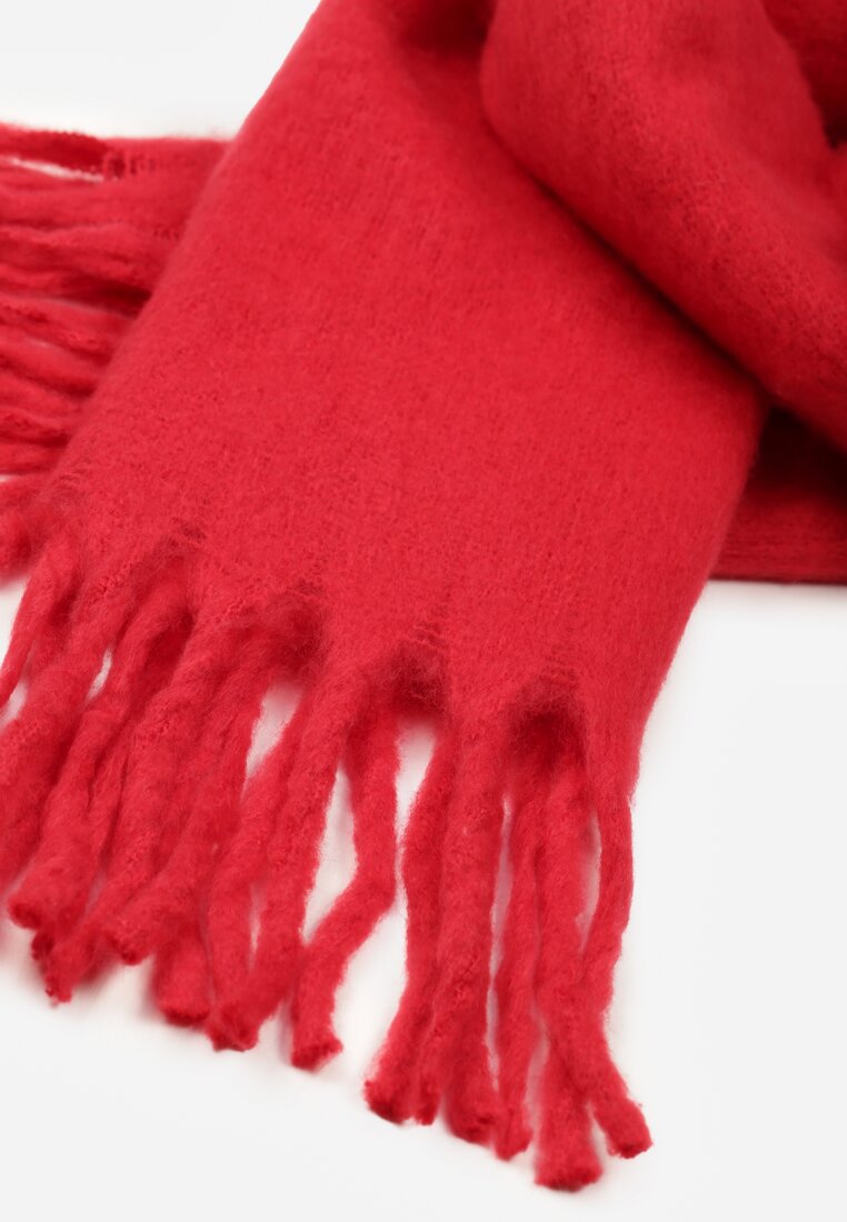 Czerwony Szalik z Frędzlami  Owedarria