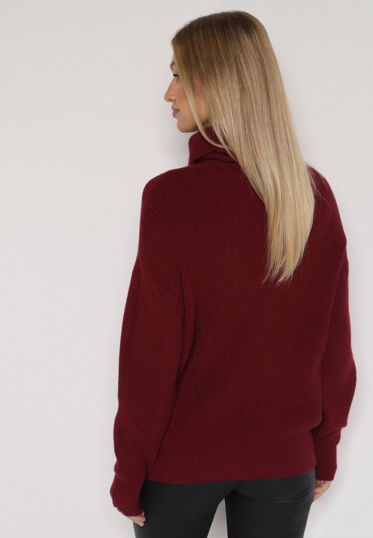 Bordowy Golf o Klasycznym Kroju z Kaszmirem Azifra