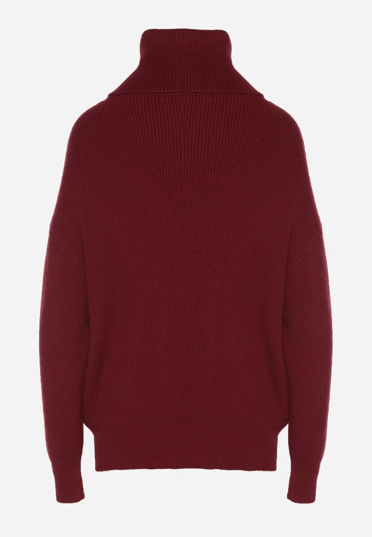 Bordowy Golf o Klasycznym Kroju z Kaszmirem Azifra