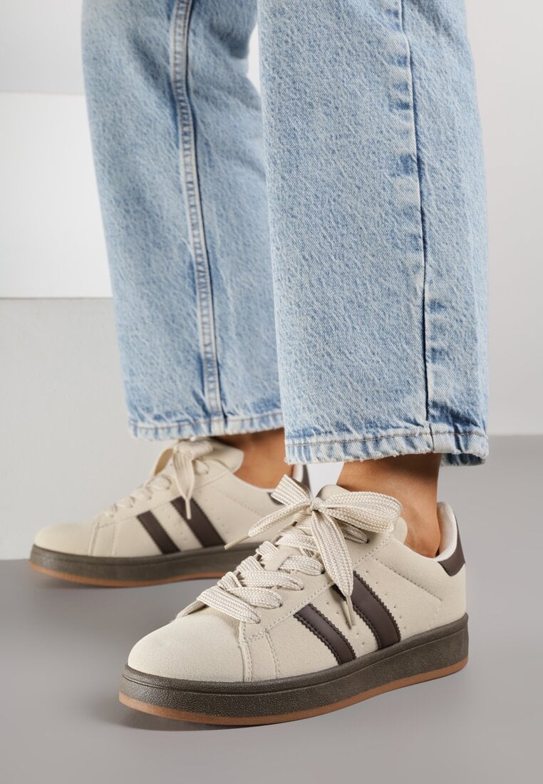 Sneakers Bej cu maro