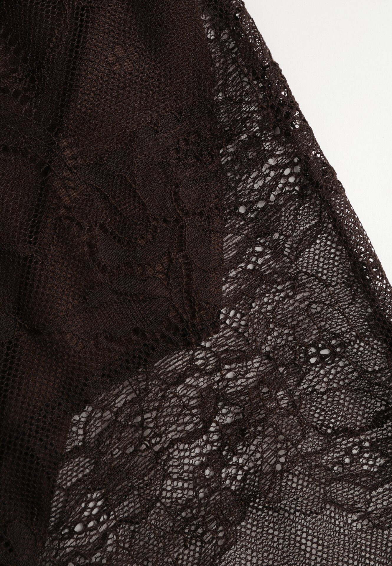 Brązowe Koronkowe Spodnie Dzwony z Wysokim Stanem Solifera