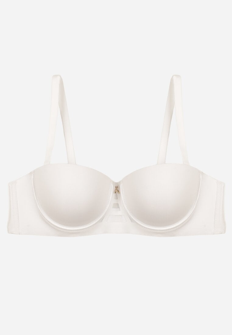 Biały Gładki Biustonosz Balkonetka Dalilin