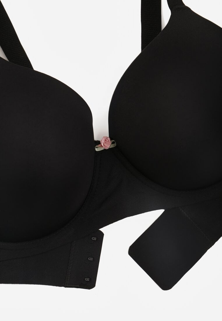 Czarny Gładki Biustonosz Klasyczny Idahlina