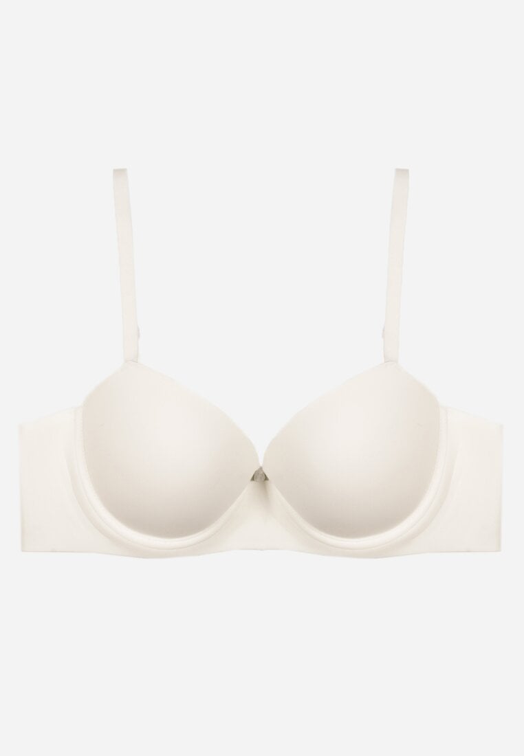 Biały Klasyczny Biustonosz o Gładkim Wykończeniu Taniarephis