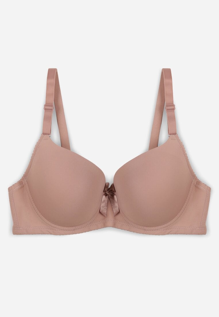 Jasnofioletowy Gładki Biustonosz Zdobiony Kokardką Ocerien