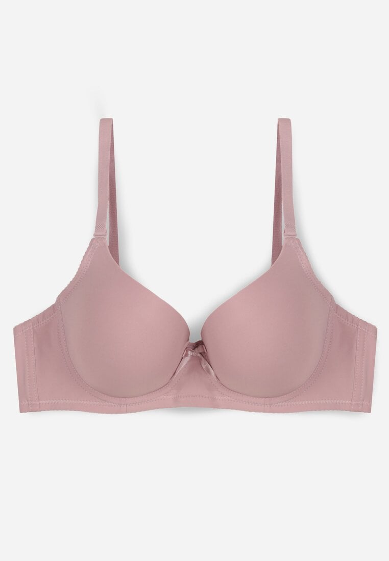 Fioletowy Klasyczny Biustonosz o Gładkim Wykończeniu Lamisa