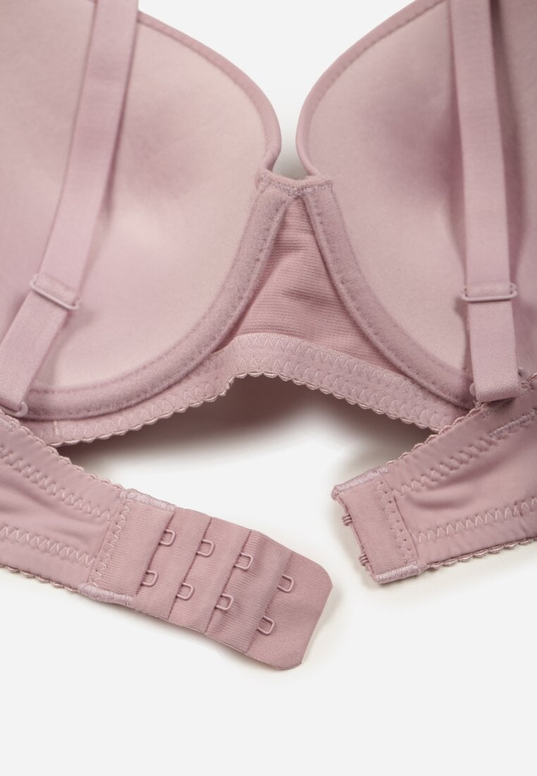 Fioletowy Klasyczny Biustonosz o Gładkim Wykończeniu Lamisa