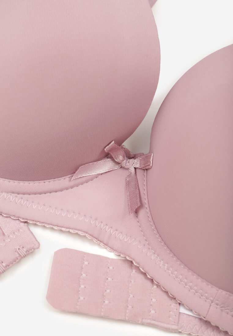 Fioletowy Klasyczny Biustonosz o Gładkim Wykończeniu Lamisa