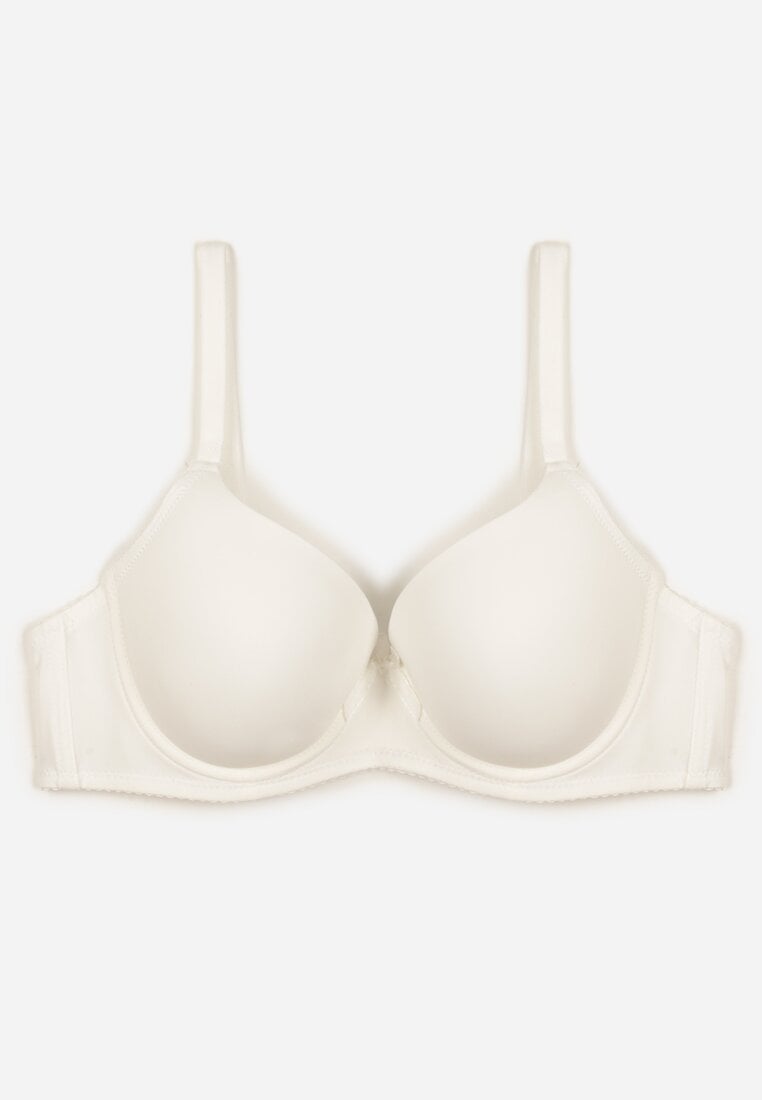 Jasnobeżowy Klasyczny Biustonosz o Gładkim Wykończeniu Lamisa