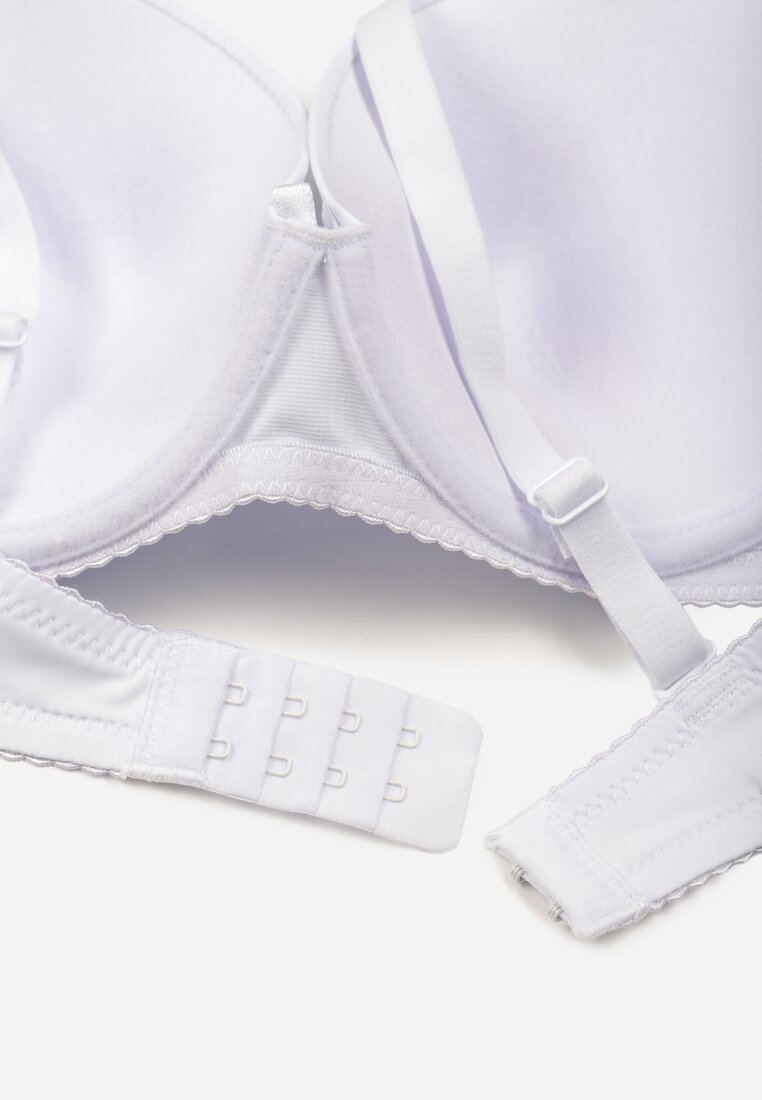 Biały Klasyczny Biustonosz o Gładkim Wykończeniu Lamisa