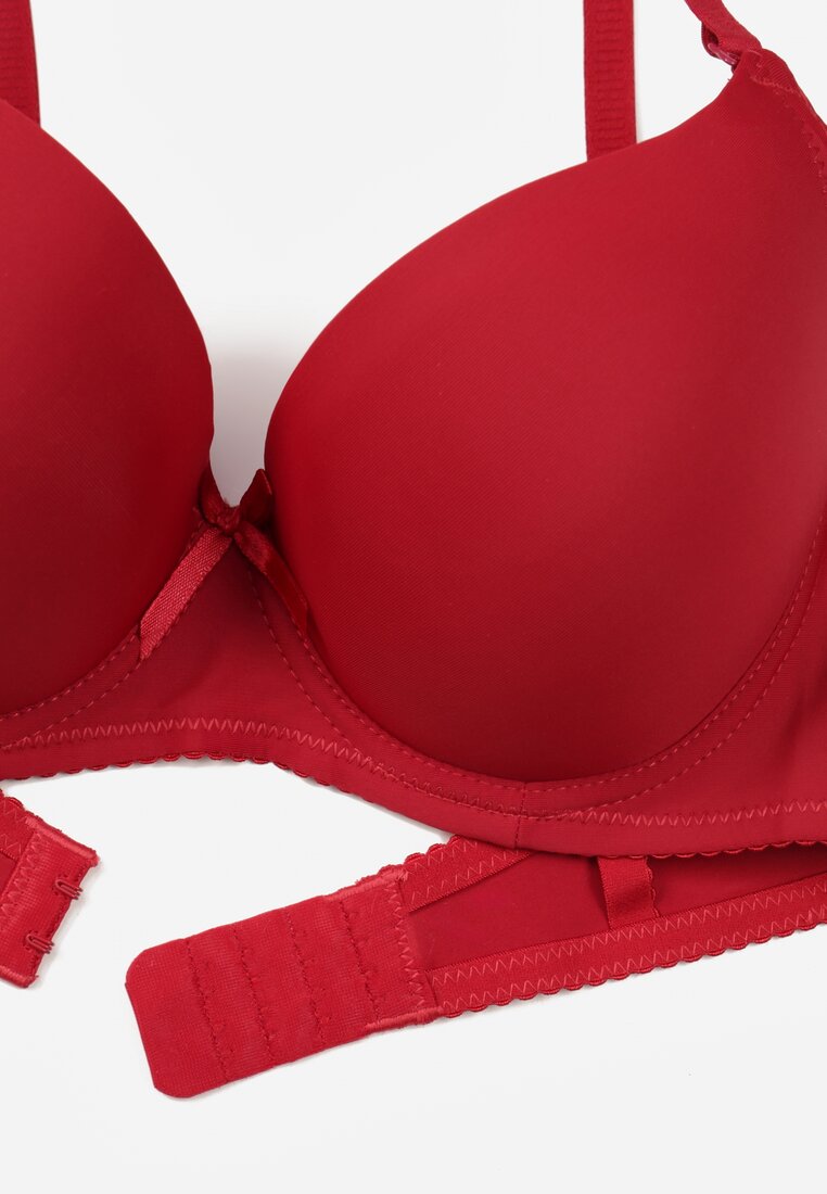 Bordowy Klasyczny Biustonosz o Gładkim Wykończeniu Lamisa