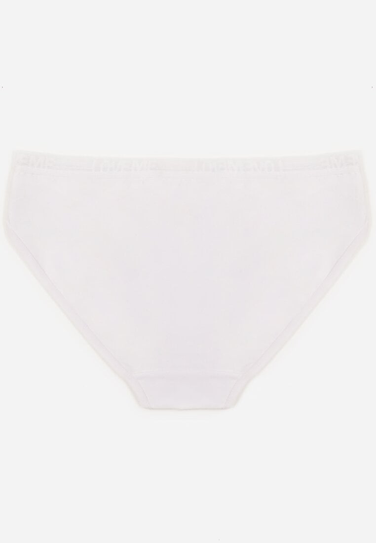Białe Majtki Figi z Bawełną i Ozdobnymi Napisami Phioreia