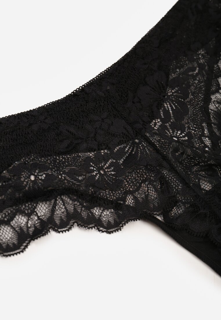 Panterkowe Majtki Typu Stringi z Koronką Nedareanes