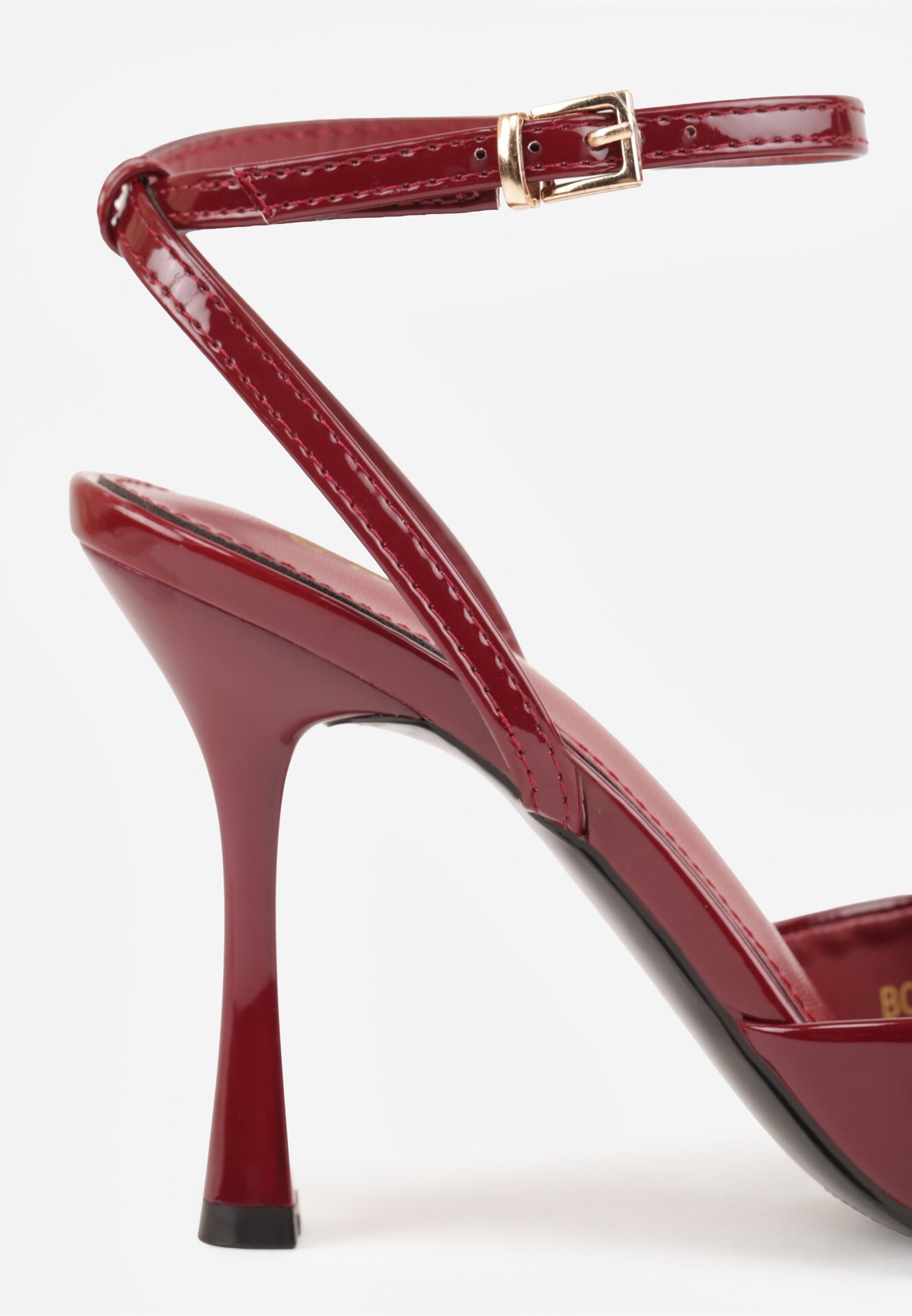 Bordowe Sandały Lakierowane Ozdobione Kokardkami Varona