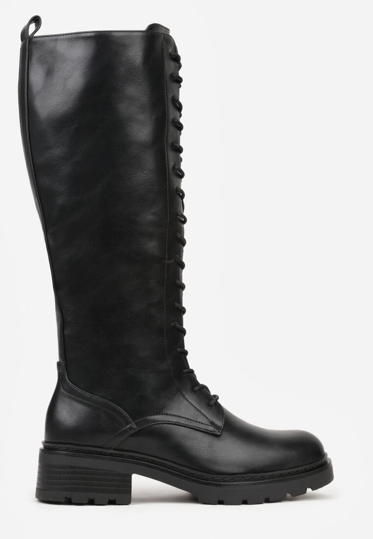 Czarne Kozaki w Stylu Workerów Cahrarah