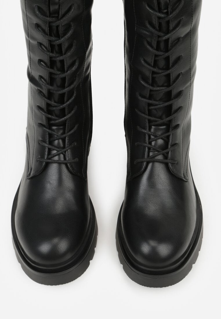 Czarne Kozaki w Stylu Workerów Cahrarah