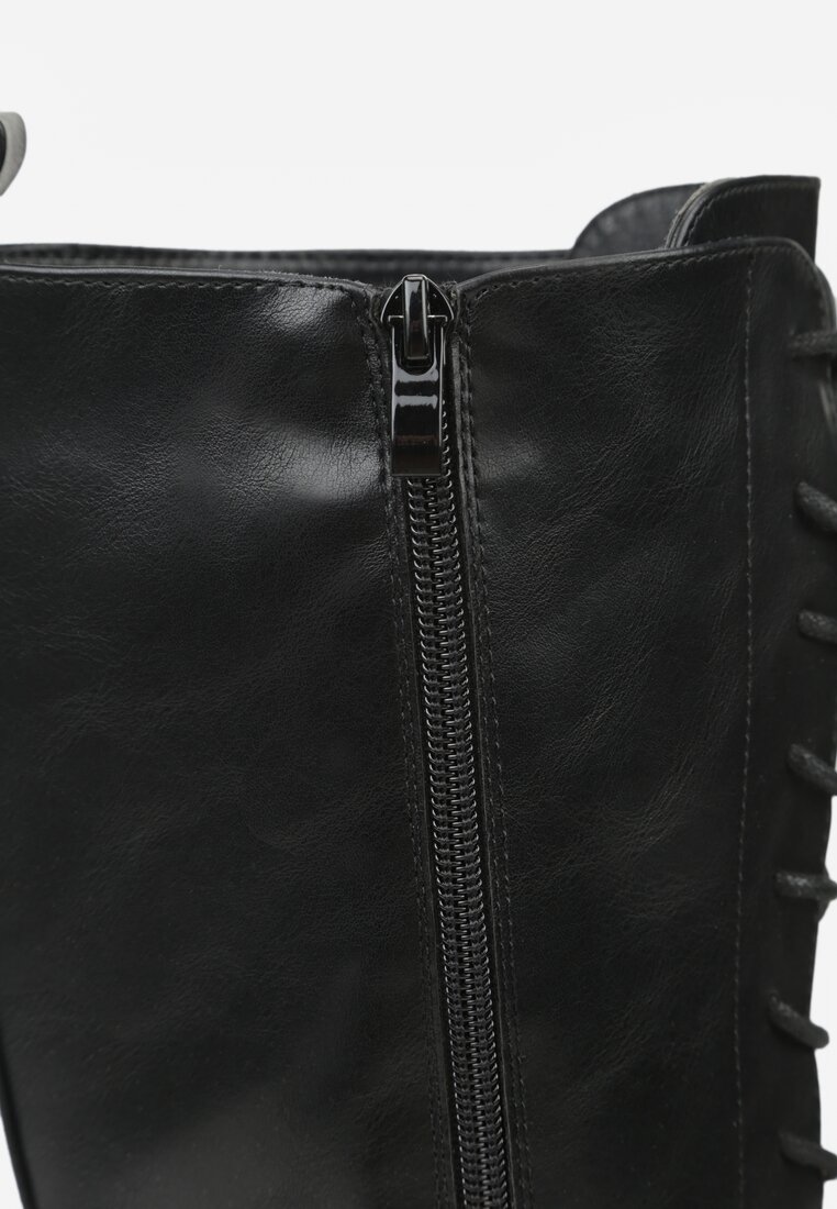 Czarne Kozaki w Stylu Workerów Cahrarah