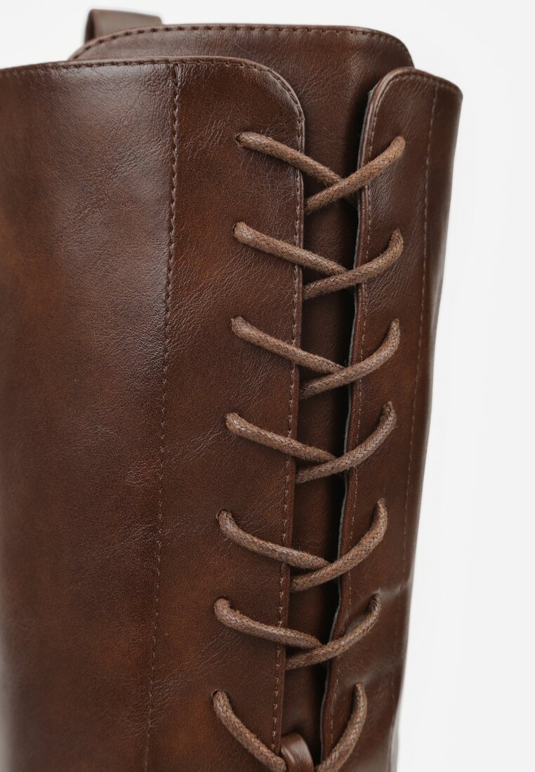 Brązowe Kozaki w Stylu Workerów Cahrarah