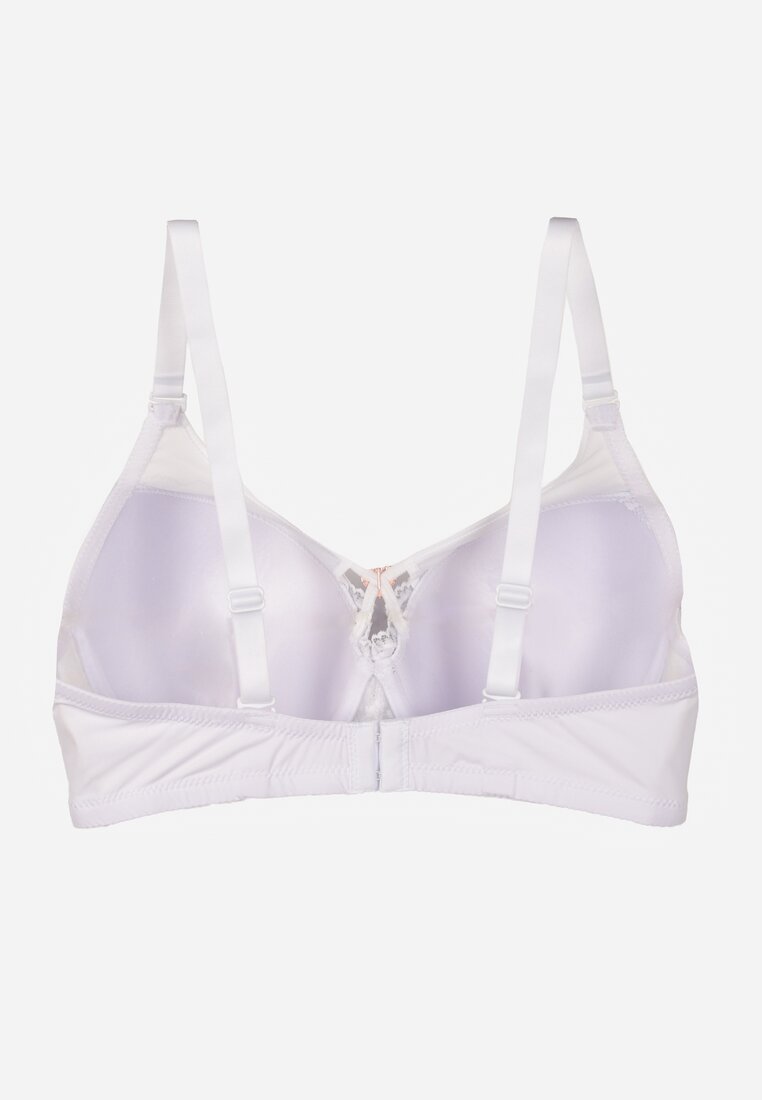 Biały Koronkowy Biustonosz Ozdobiony Cyrkoniowym Sercem Galirope