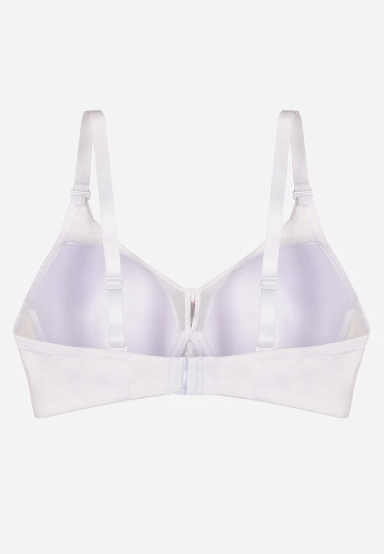 Biały Biustonosz z Koronką i Transparentną Wstawką Heliphine