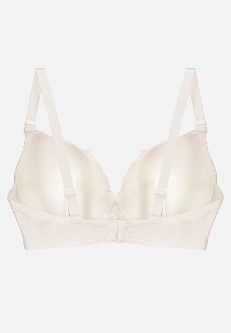 Jasnobeżowy Biustonosz z Koronką i Sercem z Cyrkonii Coratune