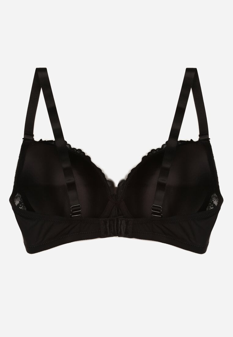 Czarny Koronkowy Biustonosz z Kokardką Nealenia