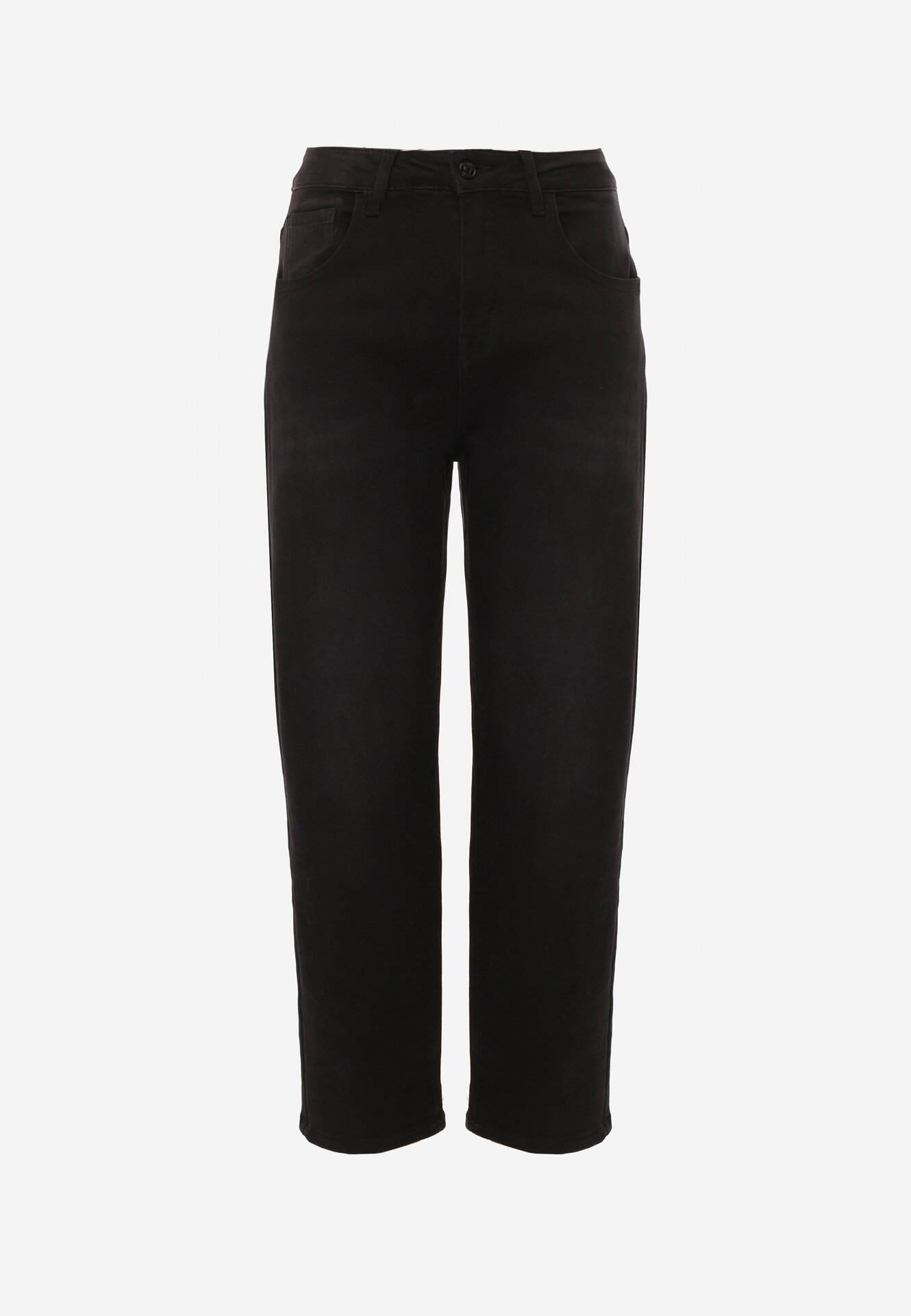 Czarne Proste Jeansy z Wysokim Stanem z Bawełną i Domieszką Wiskozy Dhysrelle