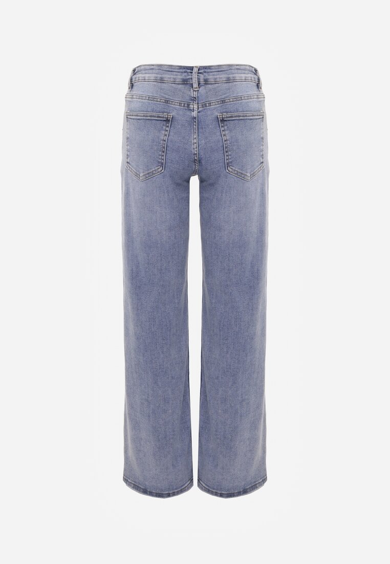 Niebieskie Szerokie Jeansy z Regularnym Stanem z Bawełną i Domieszką Wiskozy Lairoe