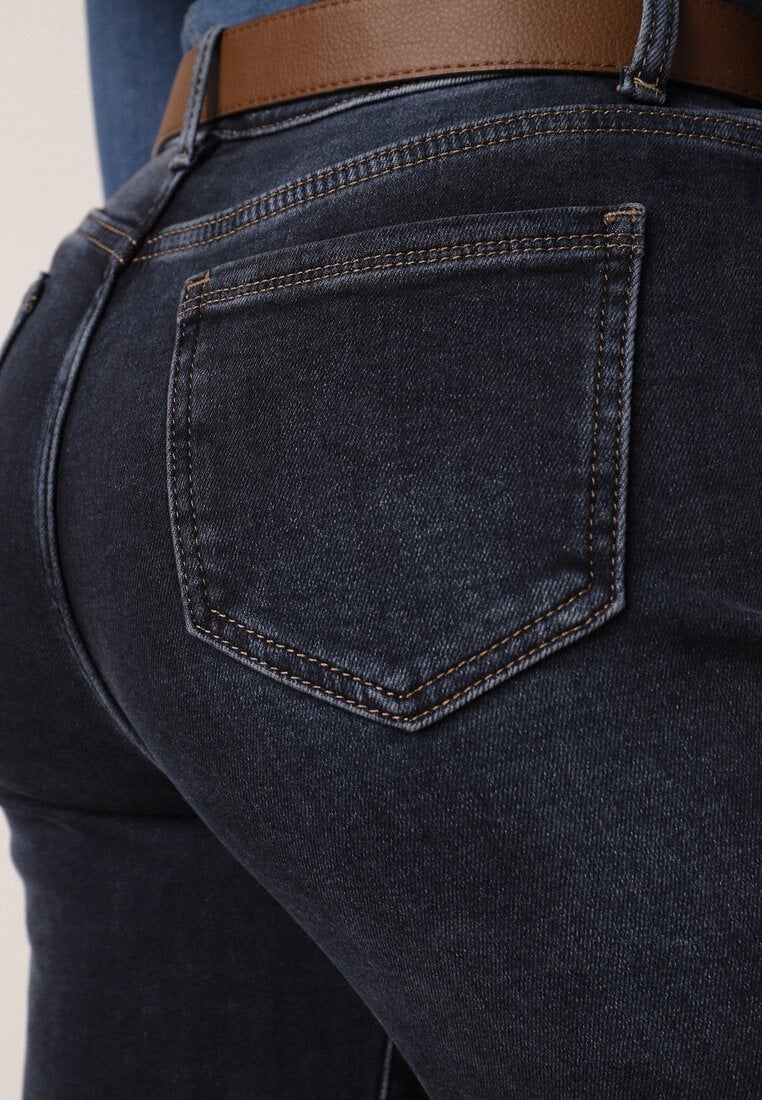 Niebieskie Jeansy z Bawełną z Wysokim Stanem i Szerokimi Nogawkami Nixeasi