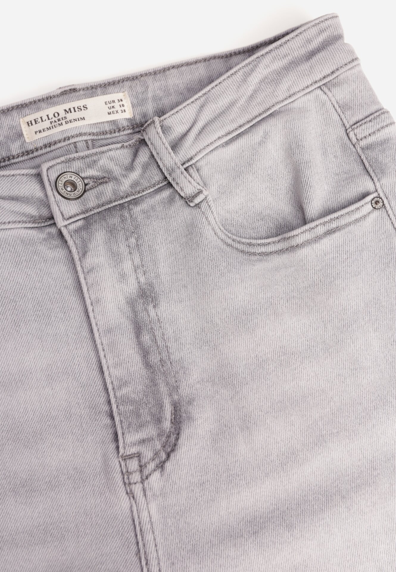 Szare Bawełniane Jeansy Dzwony z Wysokim Stanem Bwynvienne