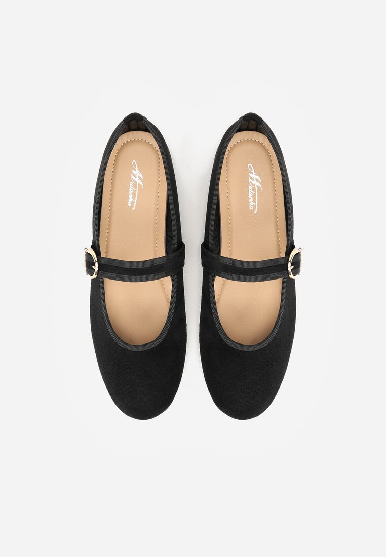 Czarne Balerinki w Stylu Mary Jane Urifiel