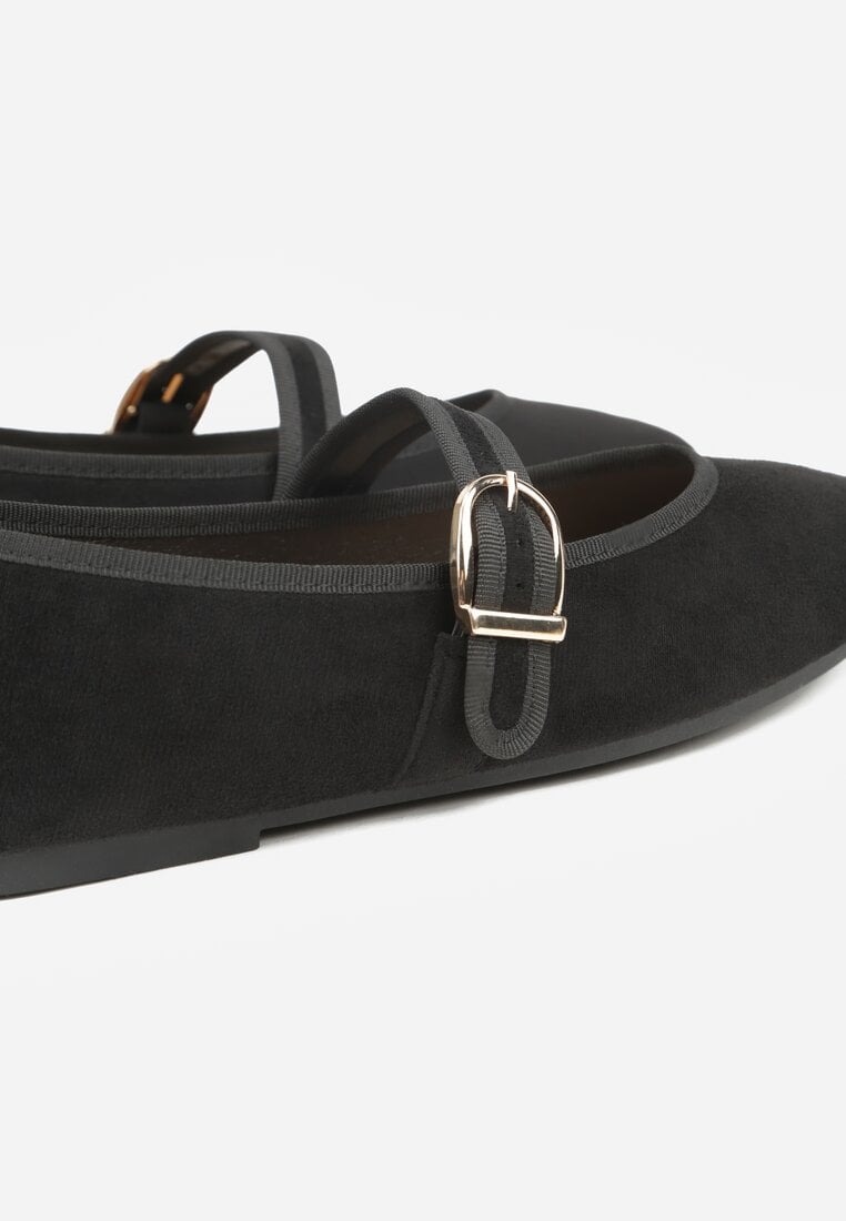 Czarne Balerinki w Stylu Mary Jane Urifiel