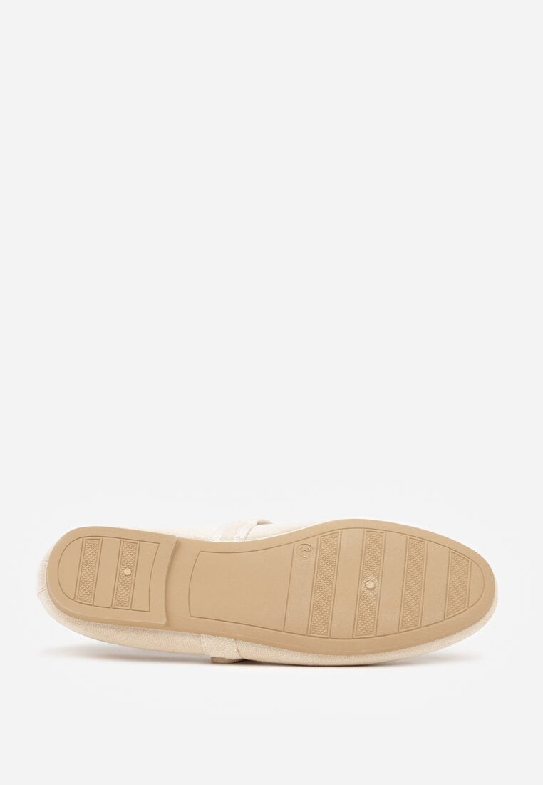 Beżowe Balerinki w Stylu Mary Jane Urifiel