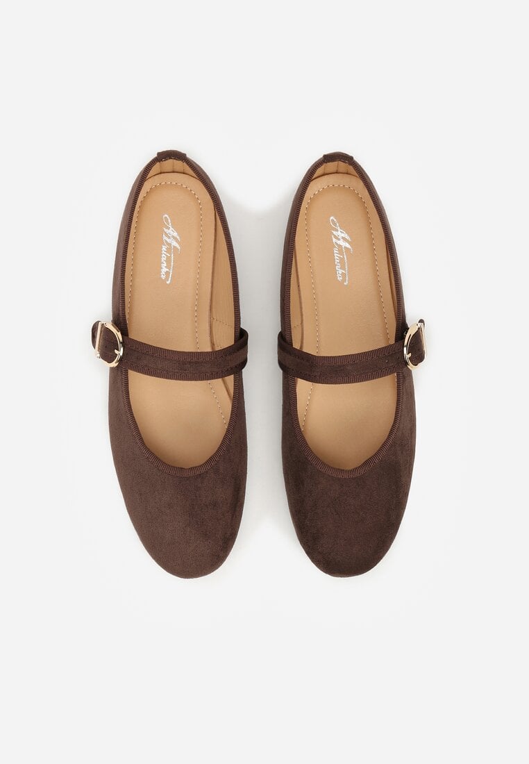 Brązowe Balerinki w Stylu Mary Jane Urifiel