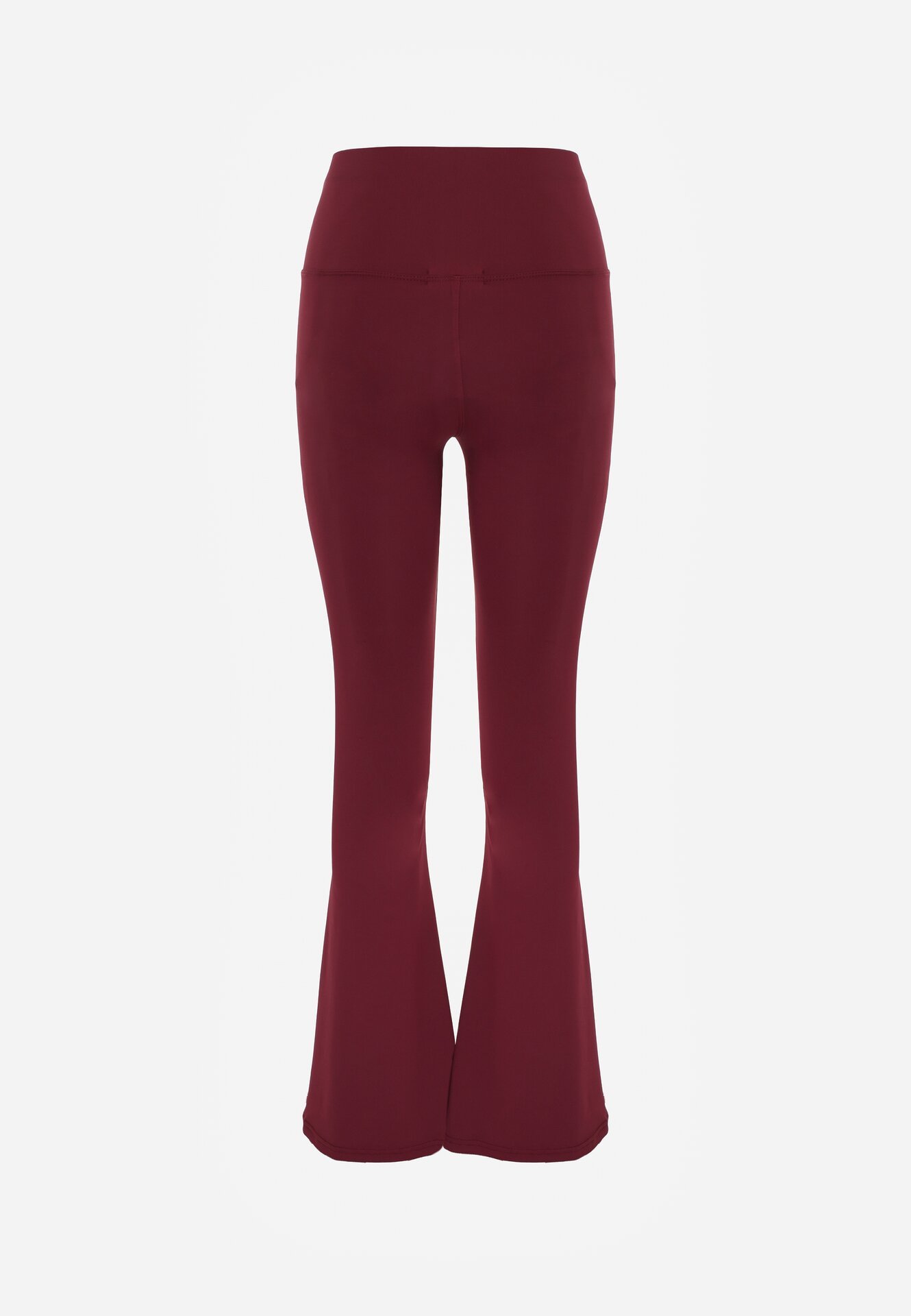 Bordowe Elastyczne Spodnie z Gumką w Talii i Wysokim Stanem Brinamla