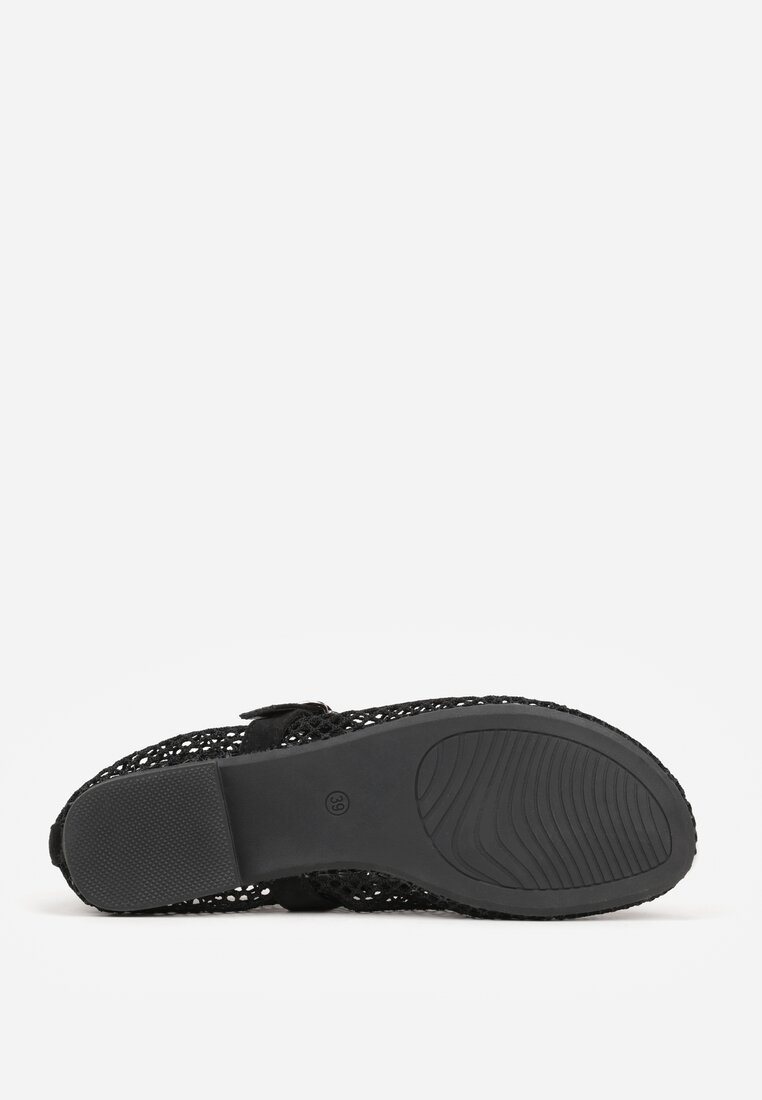 Czarne Siateczkowe Balerinki Appletwinkle