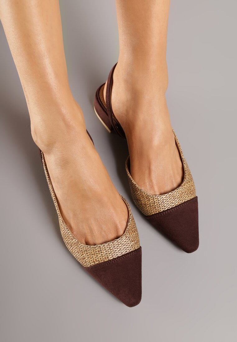 Brązowe Sandały z Plecionką Fourash