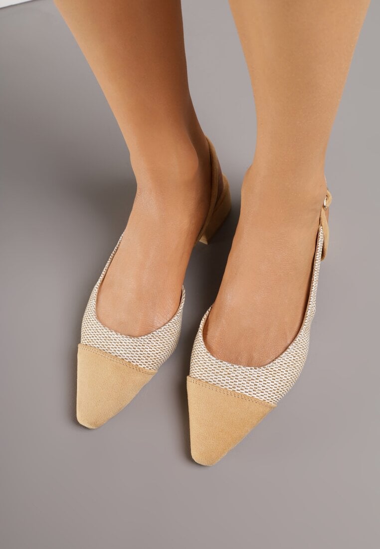 Beżowe Sandały z Plecionką Fourash